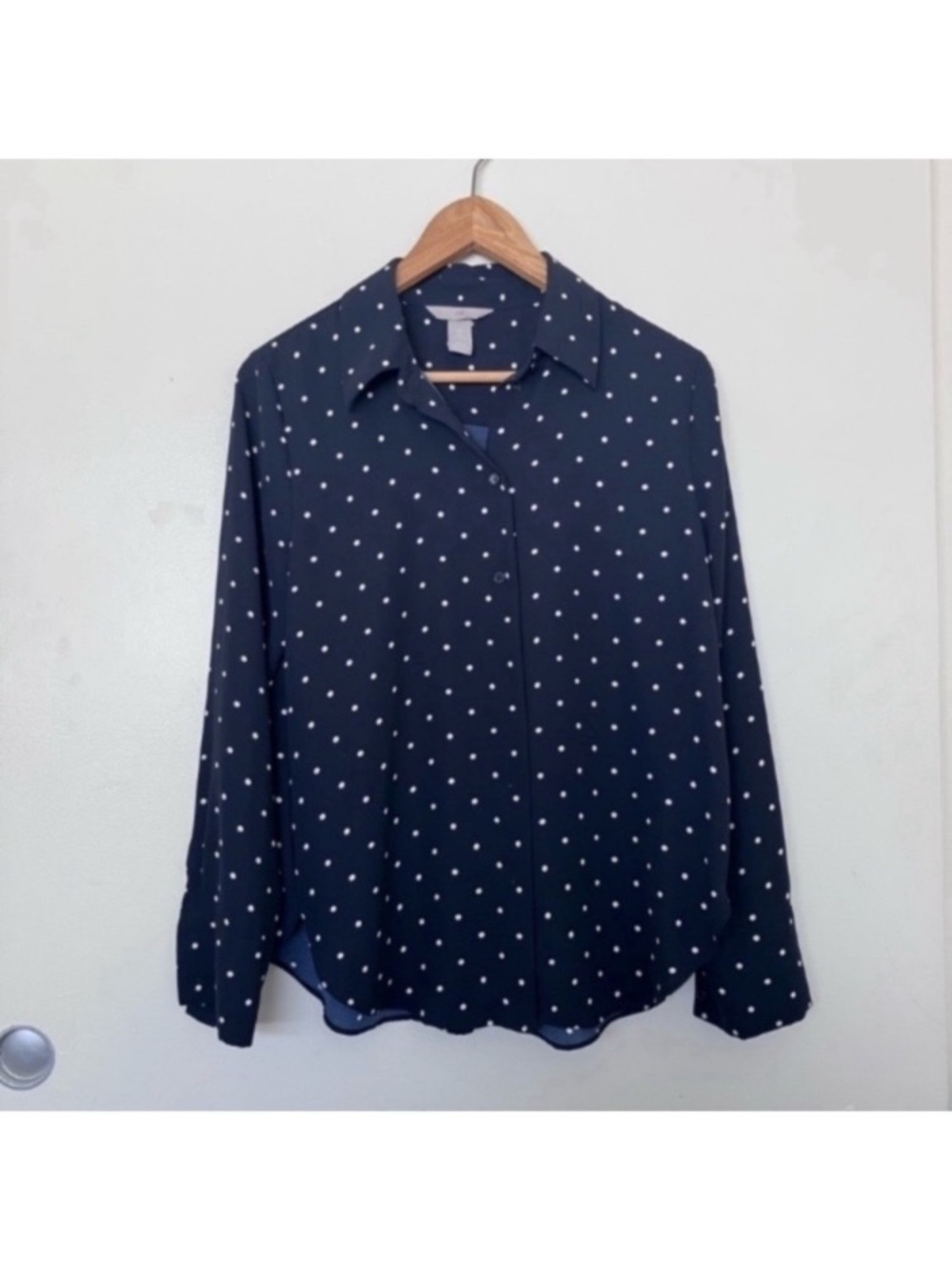 H&M Pointed-collar Shirt Polka Dots size Small - Picture 5 of 5